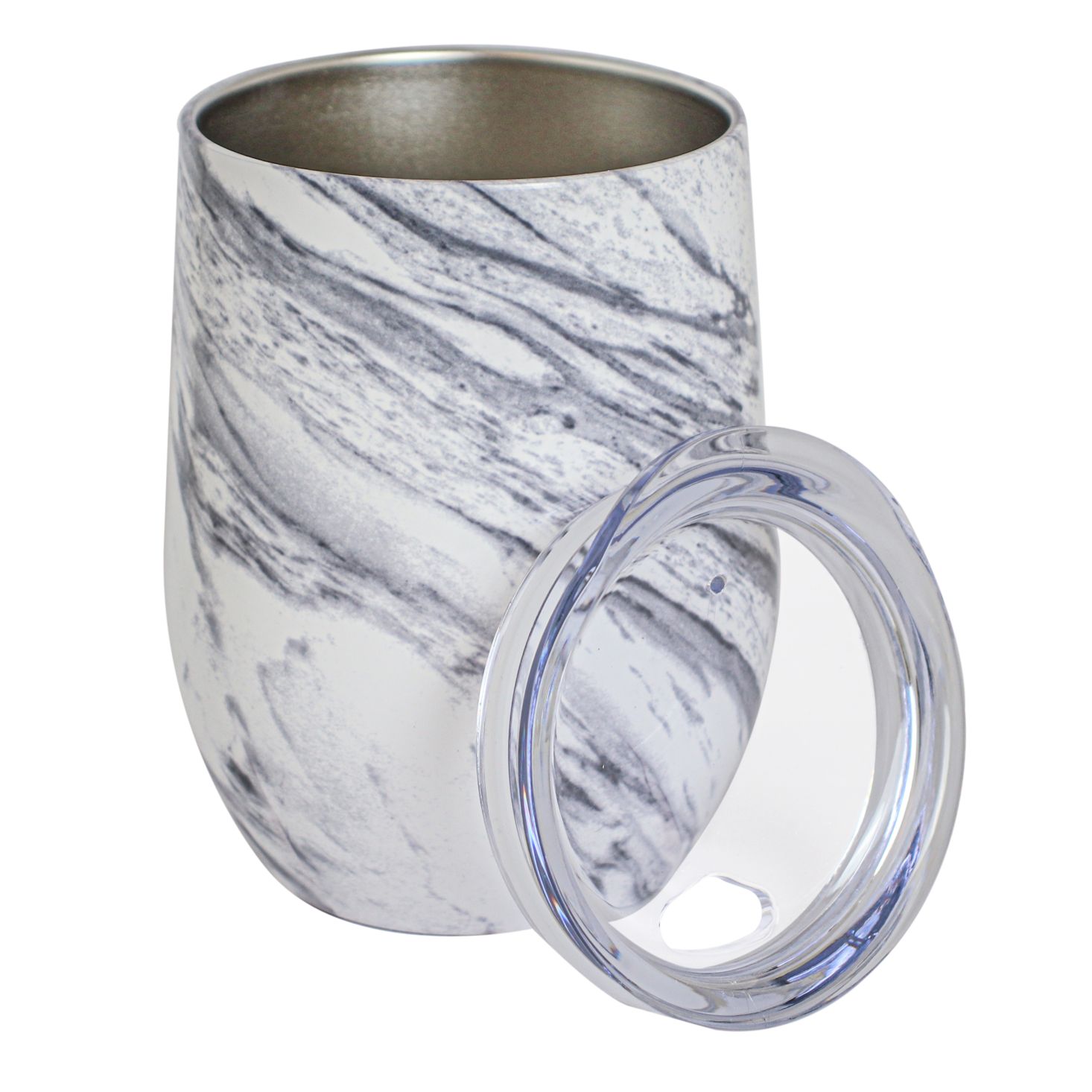 MATE SIMIL MARMOL BLANCO GRIS CON TAPA 320ML (JTHOG454) - Image 3