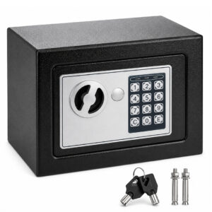 CAJA FUERTE DIGITAL CON LLAVE Y NUMEROS NEGRO (JTHOG542)