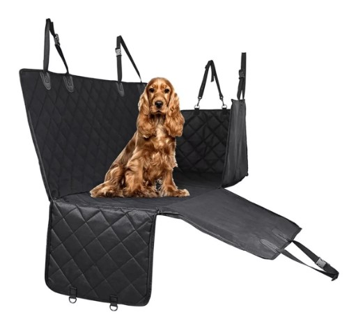 FUNDA CUBRE ASIENTO DE AUTO PARA MASCOTAS IMPERMEABLE NEGRO (JTHOG717)
