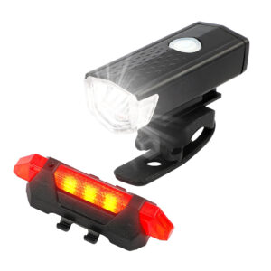 KIT LUCES LED BICICLETA DELANTERA Y TRASERA RECARGABLE USB (JTHOG804)