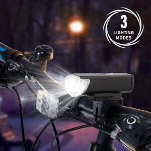 KIT LUCES LED BICICLETA DELANTERA Y TRASERA RECARGABLE USB (JTHOG804)