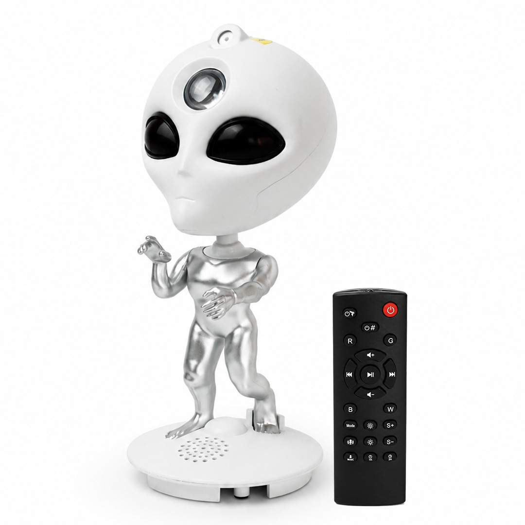 LAMPARA ALIEN LED PROYECTOR DE GALAXIAS CON PARLANTE BLUETOOTH (JTLAMP196)