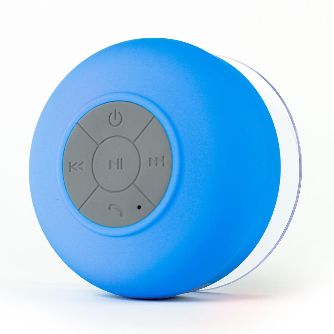 PARLANTE RESISTENTE AL AGUA BLUETOOTH CON VENTOSA CELESTE (JTPAR024CEL)