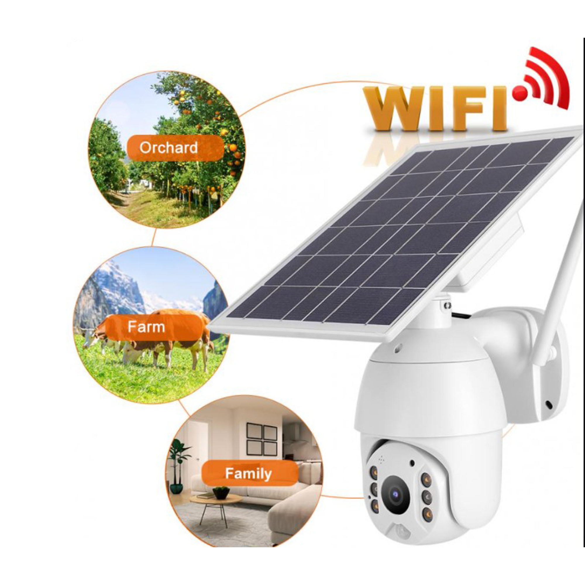 CAMARA DE SEGURIDAD EXTERIOR WIFI CON PANEL SOLAR ROBOTICA 360° (JTSEGU027) - Image 3