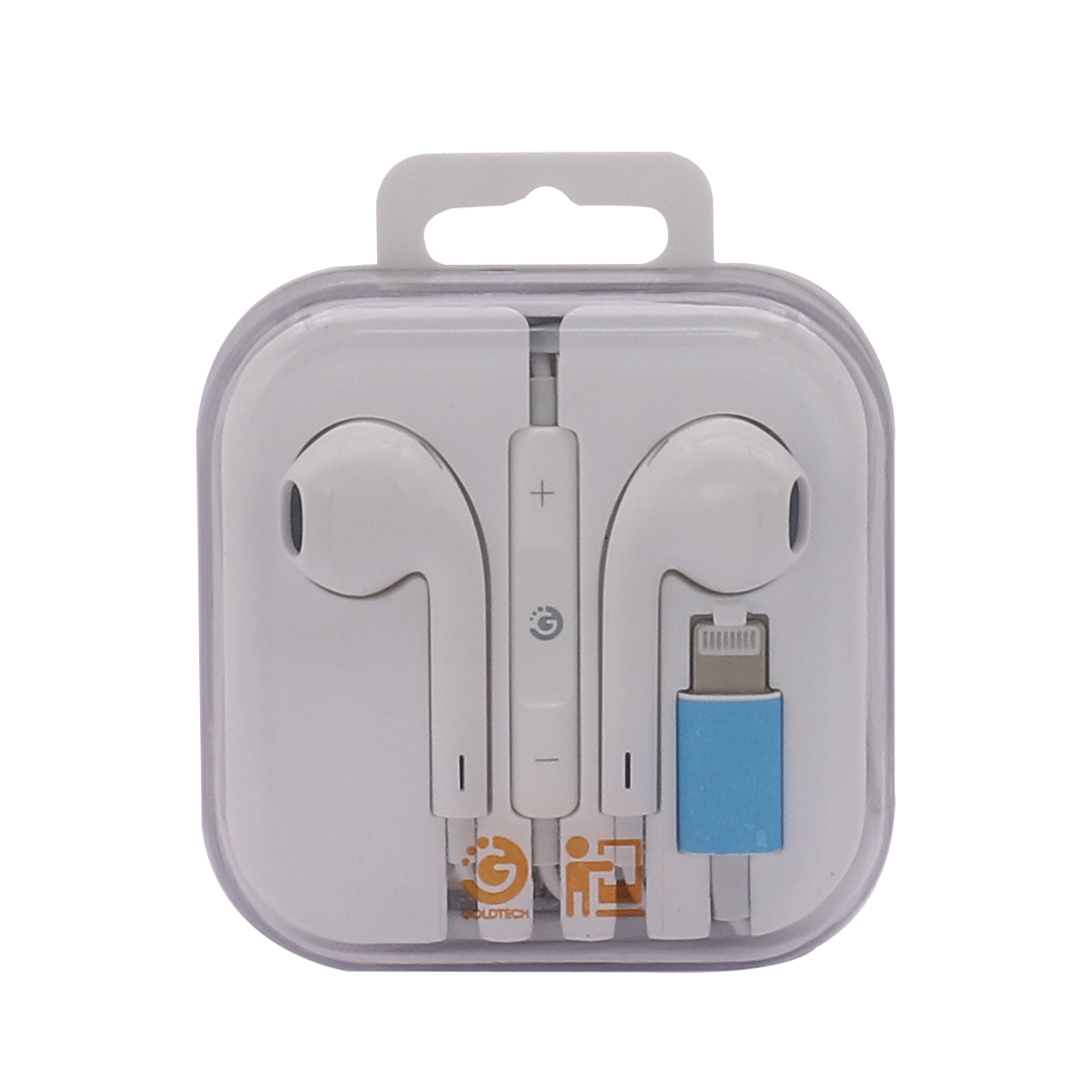AURICULAR GOLDTECH LIGHTNING MANOS LIBRES BLA (JTSTAND015)