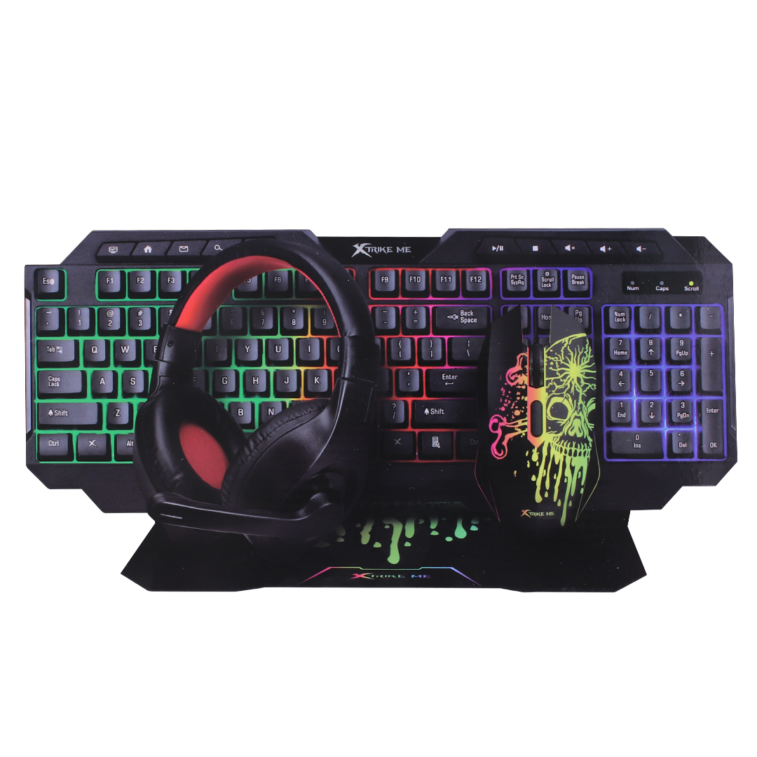 COMBO GAMER 4 EN 1 XTRIKE ME CMX-415 SP NEGRO RGB (JTXTRIKE119)