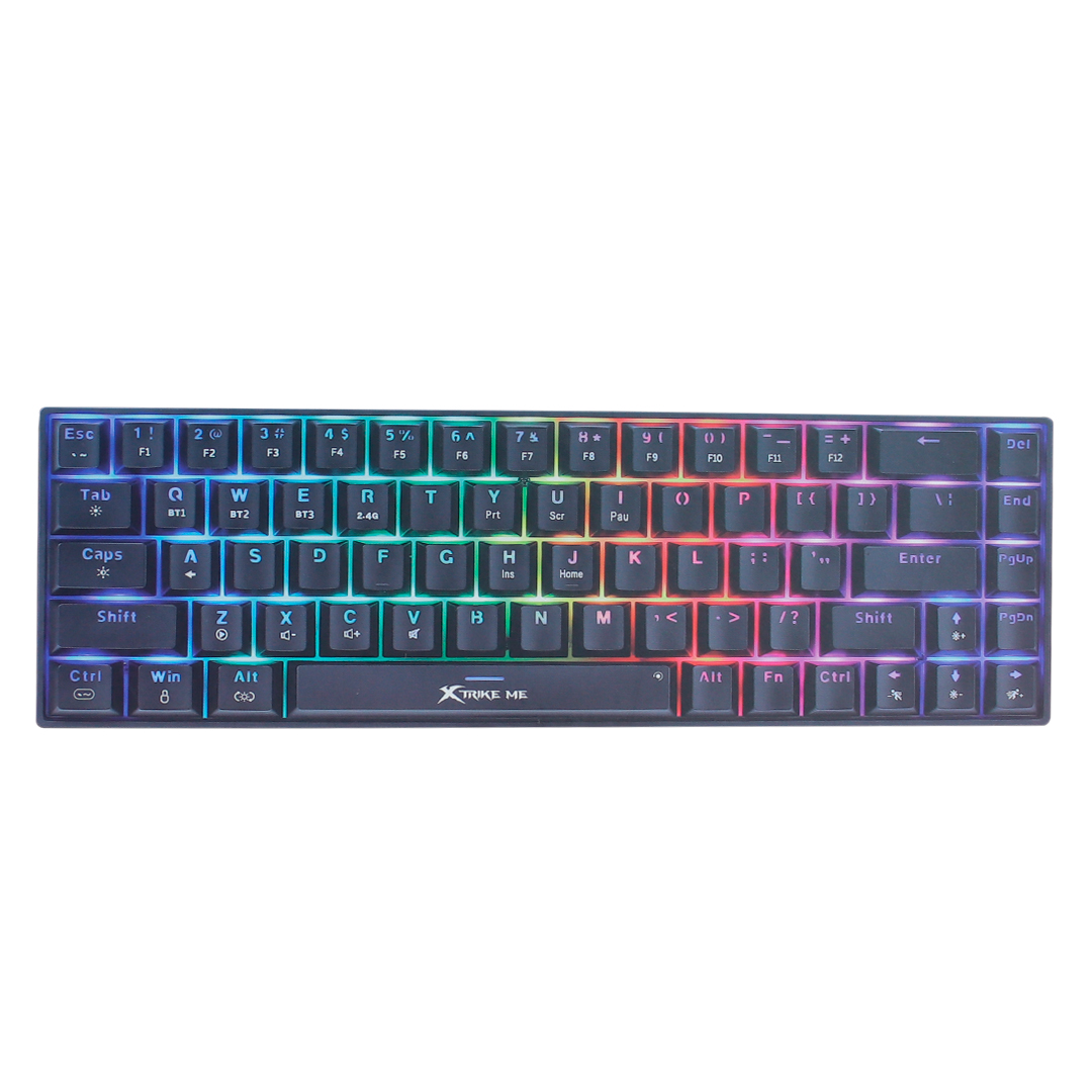 TECLADO MECANICO GAMER INALAMBRICO XTRIKE ME GK-995W BK RGB (JTXTRIKE138)