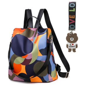 MOCHILA ANTIROBO CIRCULO COLORES + LLAVERO OSITO (COMBOJTBOL040+JTHOG983)
