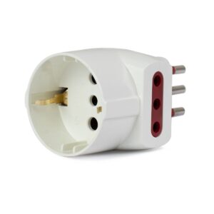 ADAPTADOR SCHUKO + 2 TRES EN LINEA  A SCHUKO (JTADELEC009)