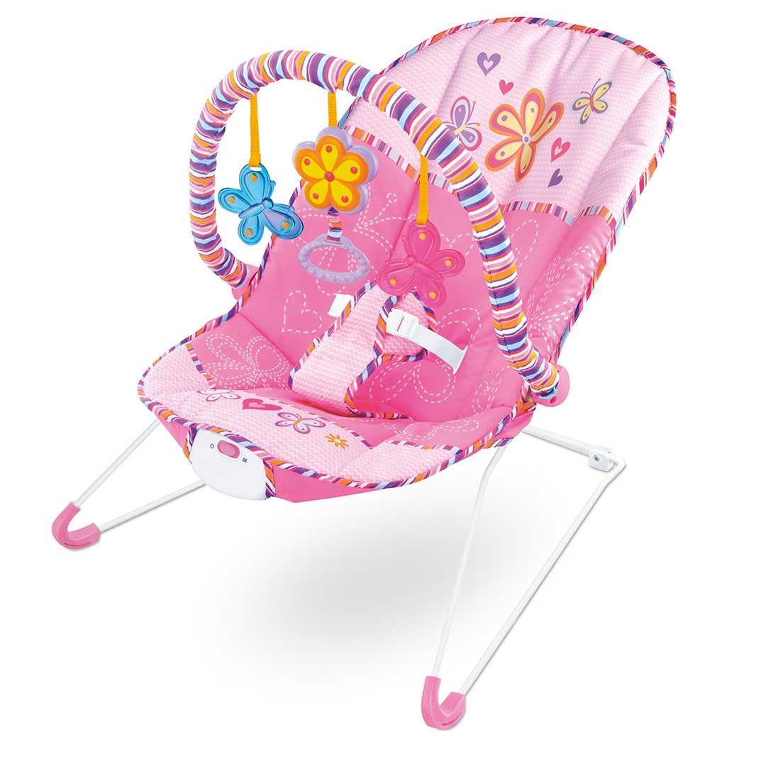 SILLA MECEDORA PARA BEBE ROSA VERDE (JTBABY017)