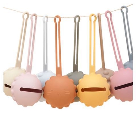 PORTA CHUPETE DE SILICONA BEIGE (JTBABY110BEI)