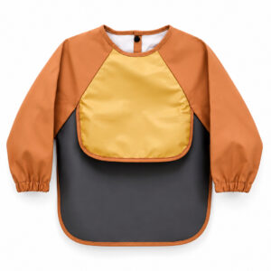 BABERO MANGA LARGA TELA CON BOLSA AMARILLO (JTBABY114AMA)
