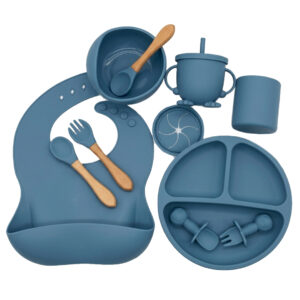 SET DE ALIMENTACION PARA BEBE SILICONA AZUL (JTBABY124AZU)