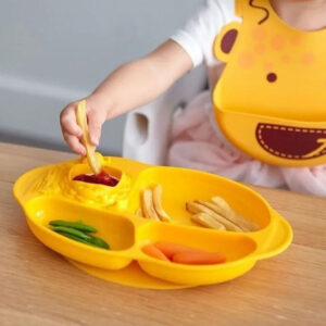 PLATO INFANTIL DE SILICONA CON DIVISIONES Y BASE YUMMY (JTBABYMNM24)