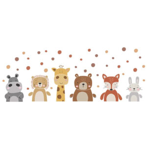 VINILO DECORATIVO ANIMALITOS DE LA SELVA 60X30CM (JTBABYQA2041)