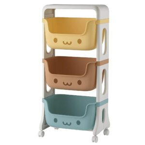 ORGANIZADOR DE JUGUETES 3 ESTANTES CARITAS CON RUEDITAS (JTBABYQM6005)