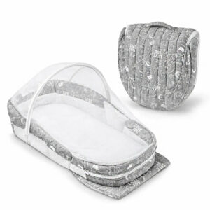 CUNA PORTATIL PARA BEBE PLEGABLE CON MOSQUITERO (JTBABYQM7003)