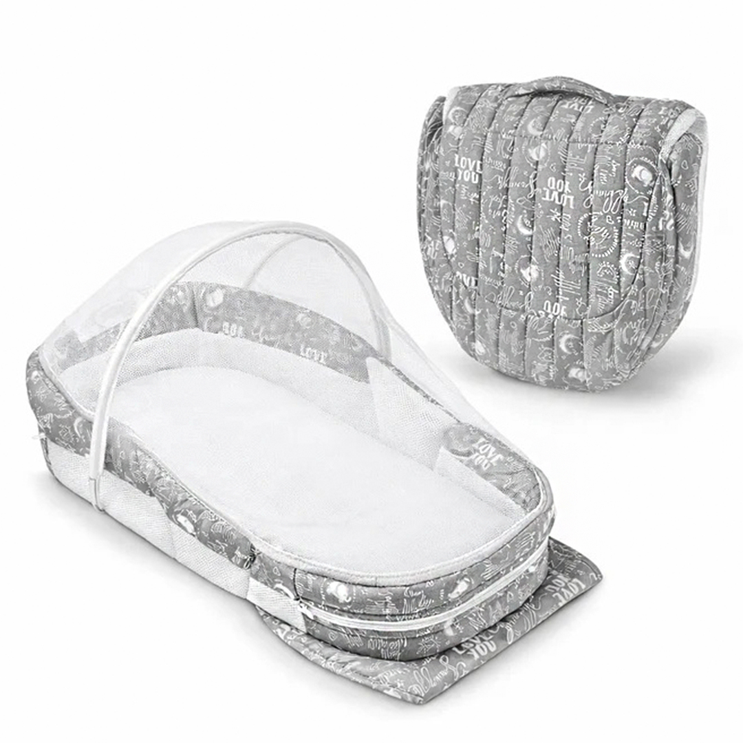 CUNA PORTATIL PARA BEBE PLEGABLE CON MOSQUITERO (JTBABYQM7003)