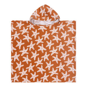 PONCHO DE PLAYA CON CAPUCHA ESTRELLLAS DE MAR (JTBABYSWIM029)