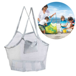 BOLSA PLAYERA DE RED PARA JUGUETES PLEGABLE GRIS (JTBAZ364GRI)