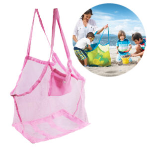 BOLSA PLAYERA DE RED PARA JUGUETES PLEGABLE ROSA (JTBAZ364ROS)