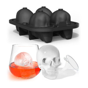 HIELERA SILICONA X4 CUBITOS DISEÑO CALAVERA NEGRO (JTBAZ381)