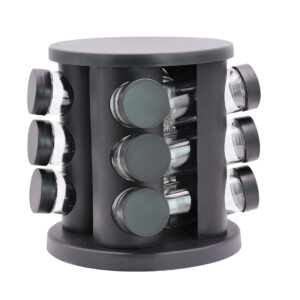 ESPECIERO GIRATORIO 360° 12 FRASCOS NEGRO (JTBAZ399)