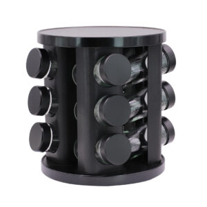 ESPECIERO GIRATORIO 360° 12 FRASCOS NEGRO (JTBAZ400)