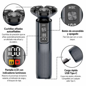 AFEITADORA ELECTRICA HTC GT-600 INALAMBRICA RECARGABLE (JTELEC458)
