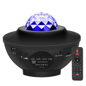 PROYECTOR GALAXIA LUCES LED ESTRELLAS PARLANTE BLUETOOTH CONTROL (JTFIEST083)