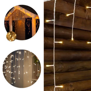 LLUVIA CORTINA LED CALIDA P/ EXTERIOR 3M (JTFIEST109)