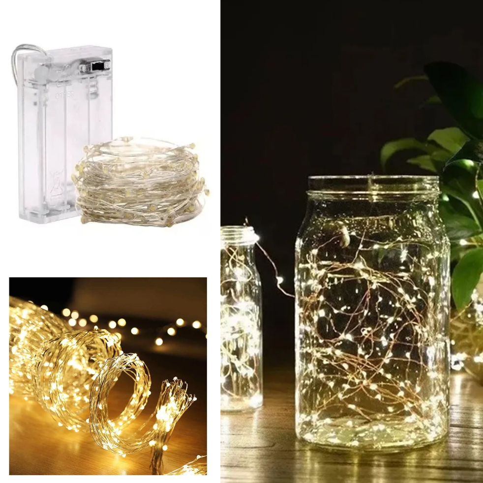 GUIA DE 10 MT-100 LUCES LED A PILA LUCIERNAGAS (JTFIEST110)