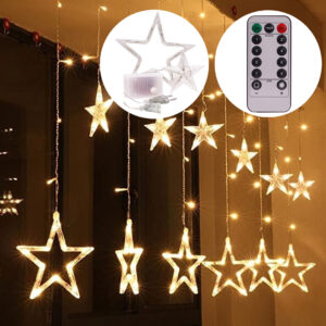 GUIRNALDA DE 120 LUCES ESTRELLA 3M CON CONTROL REMOTO (JTFIEST118)