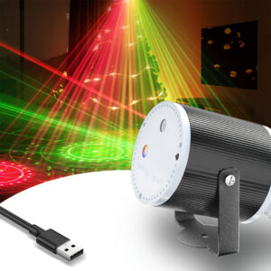 MINI PROYECTOR LASER FIESTA LUCES BOLICHE AUDIORRITMICO USB (JTFIEST135)