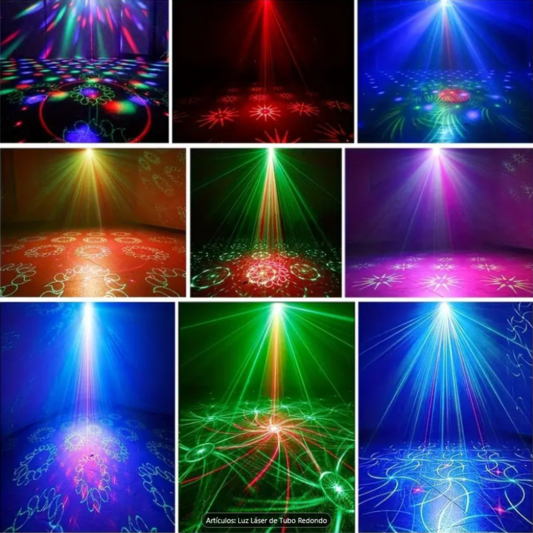 MINI PROYECTOR LASER FIESTA LUCES BOLICHE AUDIORRITMICO USB (JTFIEST135) - Image 3