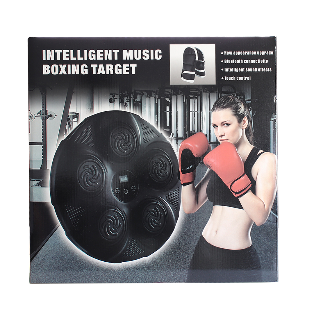 MAQUINA DE BOXEO CON GUANTES LUZ Y SONIDO 5 GOLPES BLUETOOTH NEGRO (JTFITN102) - Image 4