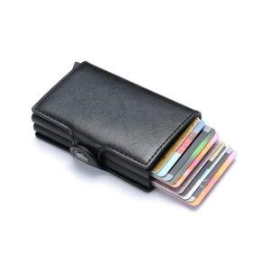 BILLETERA CON DOBLE TARJETERO RFID NEGRO (JTHOG1019)