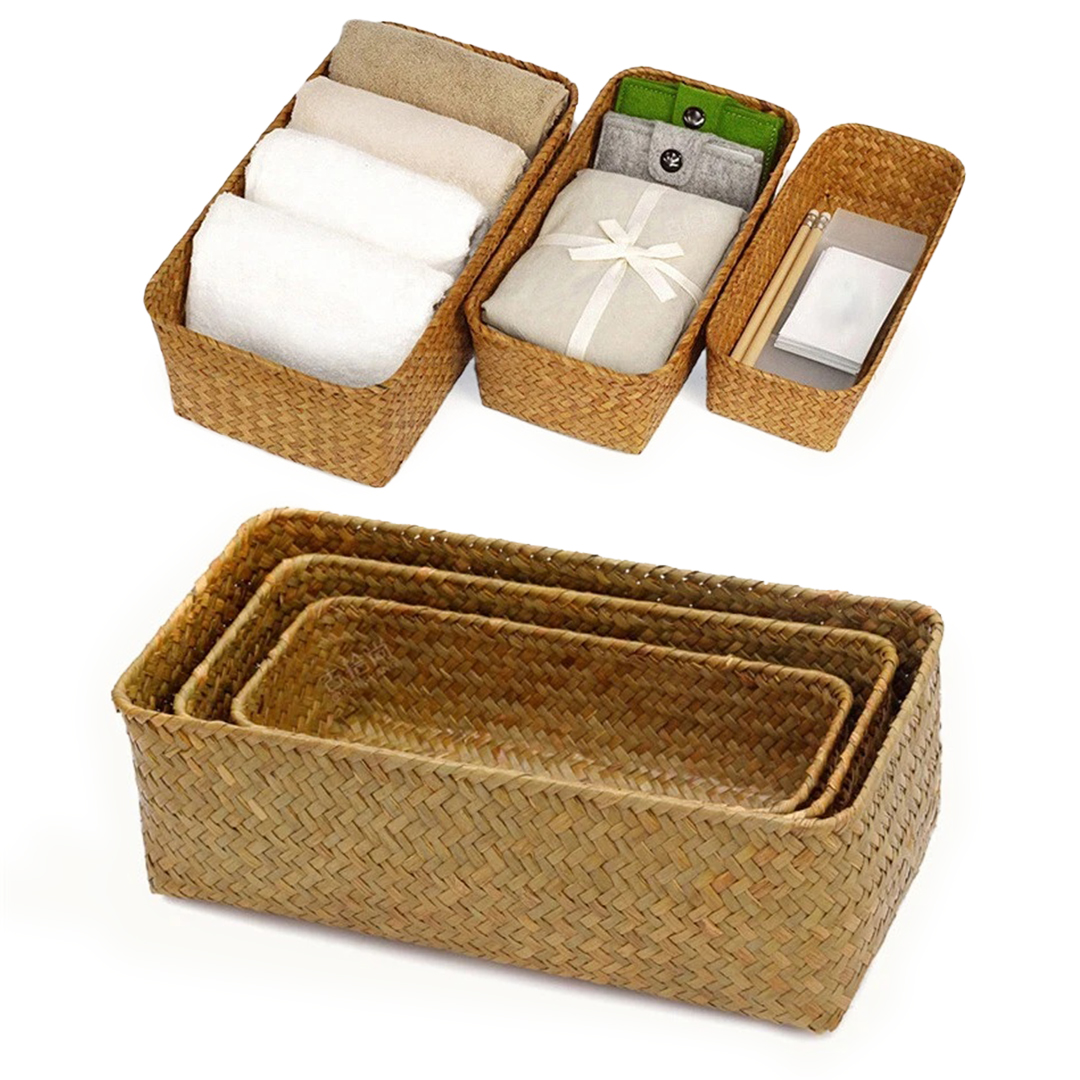 SET X3 CANASTOS ORGANIZADORES DE MIMBRE Y RATTAN (JTHOG1134)