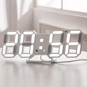 RELOJ DESPERTADOR CON LUCES LED BLANCA (JTHOG363)