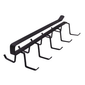 ESTANTE DE ACERO PARA COLGAR TAZAS Y COPAS 6 GANCHOS NEGRO (JTHOG417)