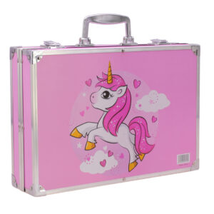 SET DE ARTE INFANTIL145 PIEZAS EN VALIJA UNICORNIO ROSADO (JTJUG310-2)
