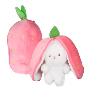PELUCHE CONEJO CON CIERRE CUBIERTO POR FRUTILLA ROSADA (JTJUG331)