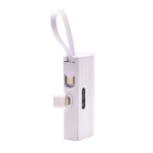 MINI POWER BANK BASE TIPO C 5000MAH BLANCO (JTPOW026BLANCO)