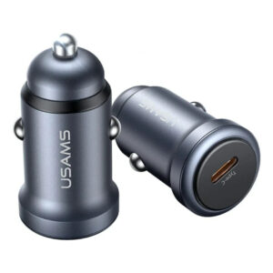 CARGADOR AUTO USAMS TIPO C 30W PD GRIS (JTUSAMS005)