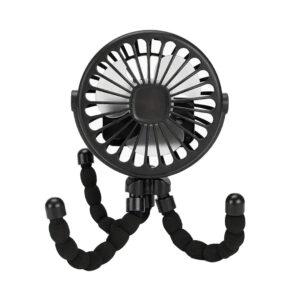 VENTILADOR PORTATIL RECARGABLE CON TRIPODE FLEXIBLE PULPO NEGRO (JTVENT033NEG)