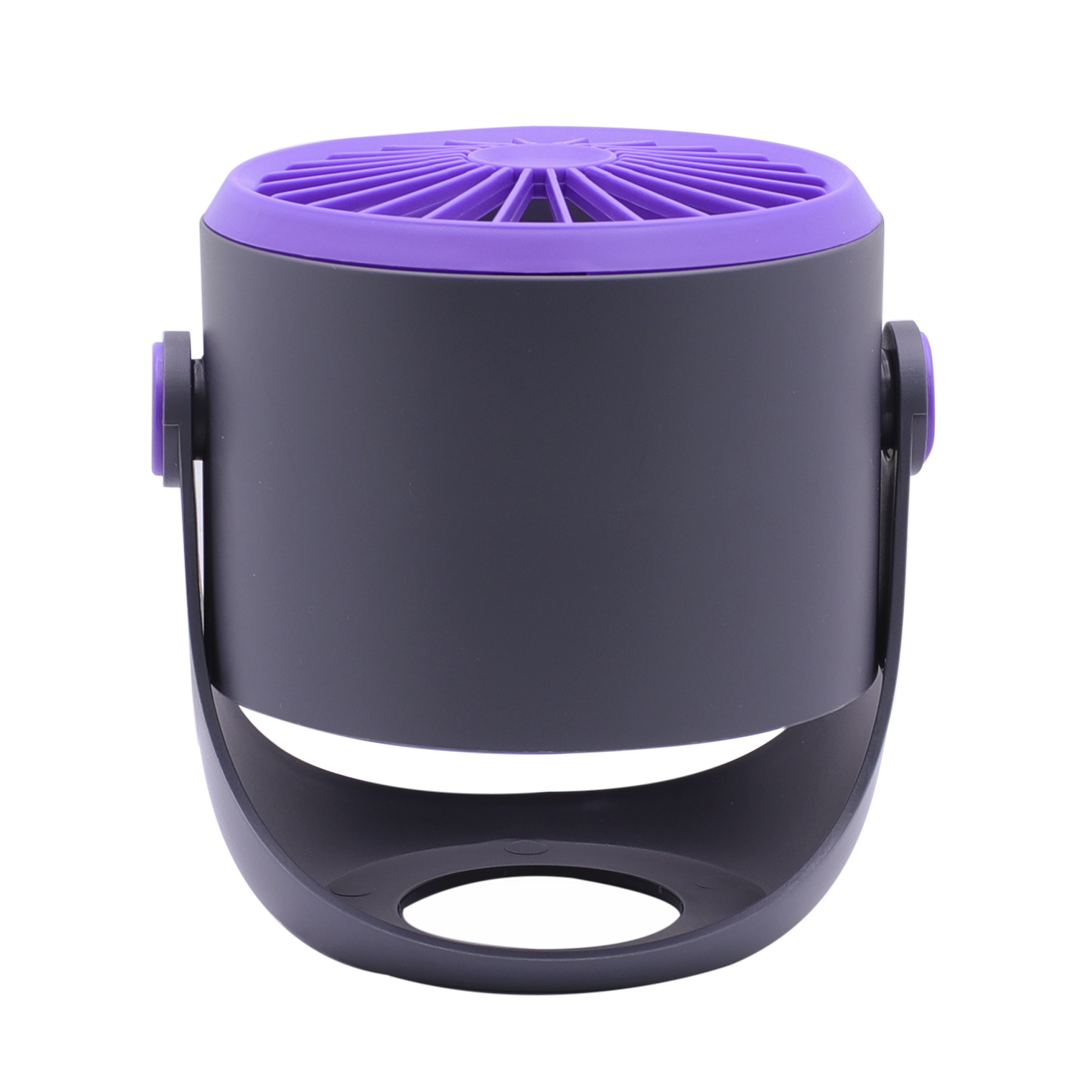 VENTILADOR DE ESCRITORIO RECARGABLE USB 360° NEGRO Y VIOLETA (JTVENT038VIO) - Image 2