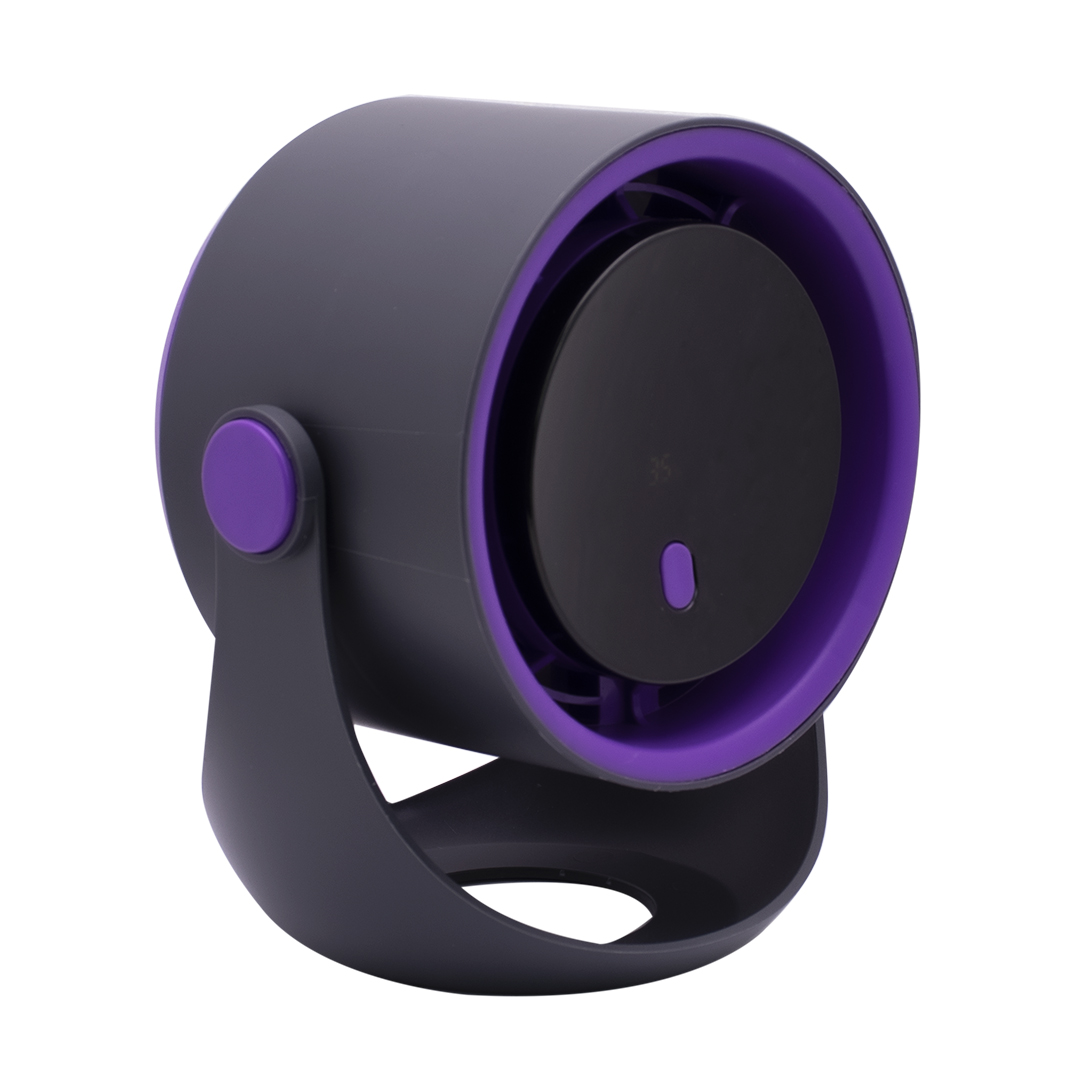 VENTILADOR DE ESCRITORIO RECARGABLE USB 360° NEGRO Y VIOLETA (JTVENT038VIO) - Image 3