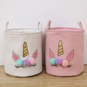 CANASTO CESTO ORGANIZADOR UNICORNIO POMPON (JTBABYPQ9064)