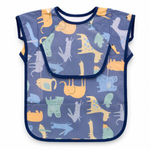 BABERO TIPO POLERA IMPERMEABLE DISEÑO SAFARI AZUL (JTBABYPQ9218)