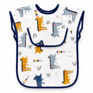 BABERO TIPO POLERA IMPERMEABLE DISEÑO SAFARI AZUL (JTBABYPQ9218)